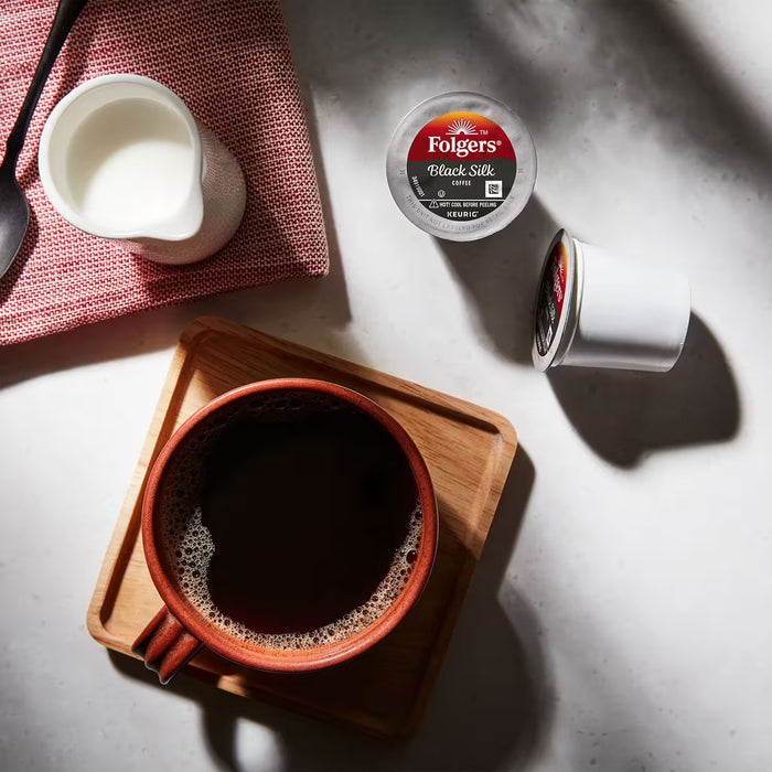 Folgers Dark Roast K-Cup Coffee Pods, Black Silk, 100 ct.