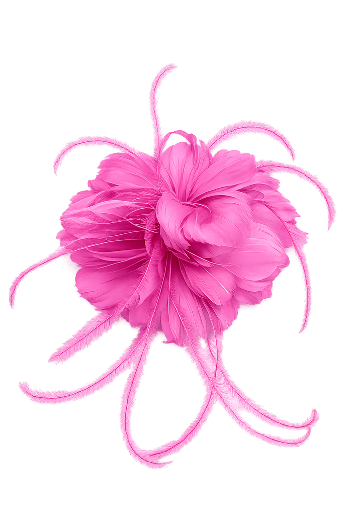 Fuchsia Pink Feather Hair Clip Fascinator