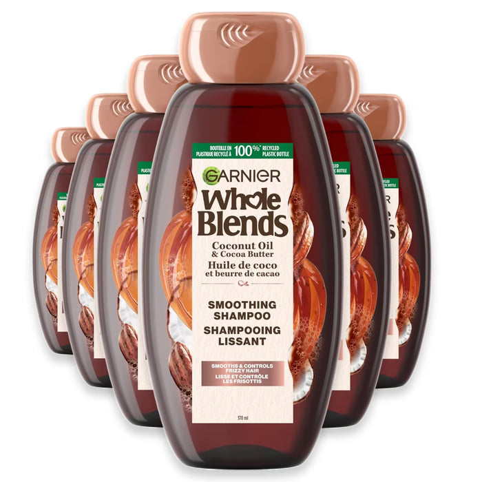 Garnier Whole Blends Coconut Oil and Cocoa Butter Smoothing Shampoo - 12.5 oz - 6 Pack