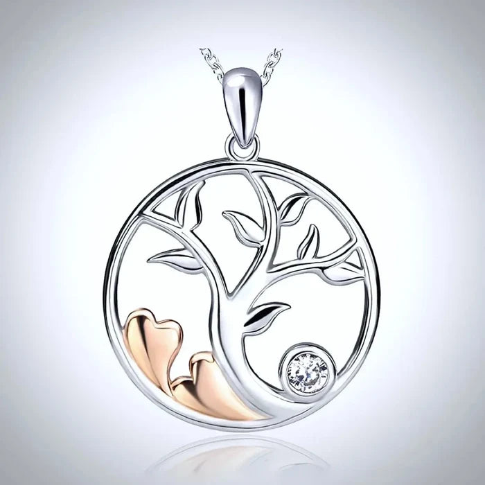 "Rochelle" - Sterling Silver, Rose Gold and Cubic Zirconia Necklace
