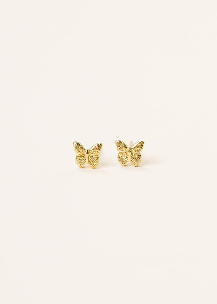 Gold Butterfly Stud Earrings