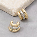 Gold Dipped Two Tone Layered Hoop Earrings