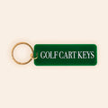 Golf Cart Keys Rectangle Keychain: Kelly Green