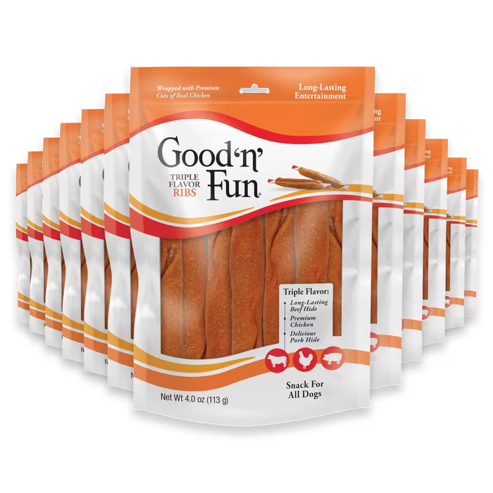 Good 'n' Fun Pork, Beef & Chicken Sticks – 4 oz – 36 Pack