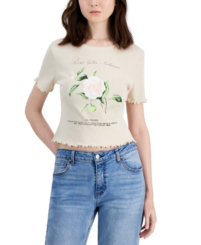 Grayson Threads, The Label Juniors' Rose Crewneck Baby Tee