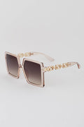 Greek Key Square Tinted Lens Sunglasses
