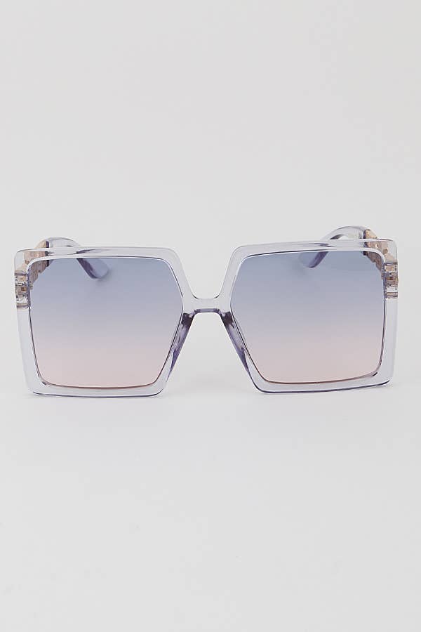 Greek Key Square Tinted Lens Sunglasses