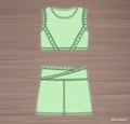 Green 2pc Short Set