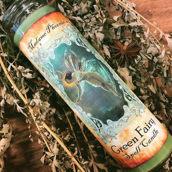 Green Fairy Absinthe Ritual Spell Candle