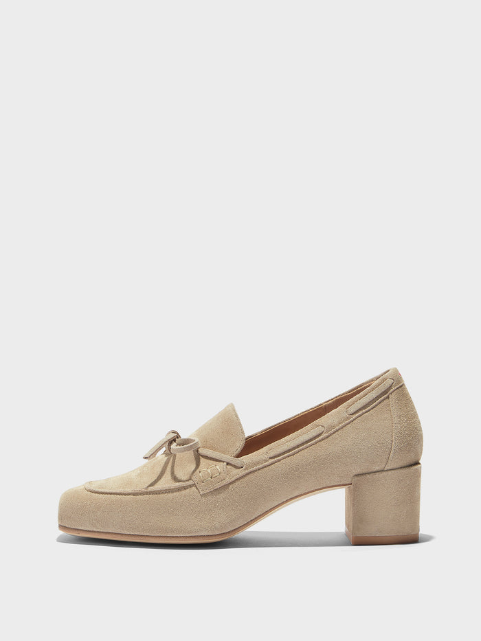 Grenn Suede Heeled Loafers