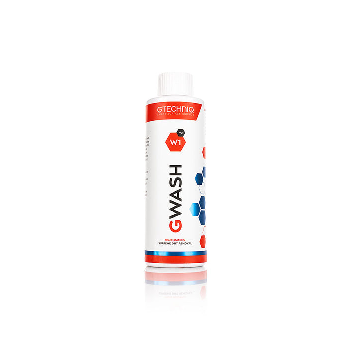 Gtechniq W1 Gwash bottle on a white background.
