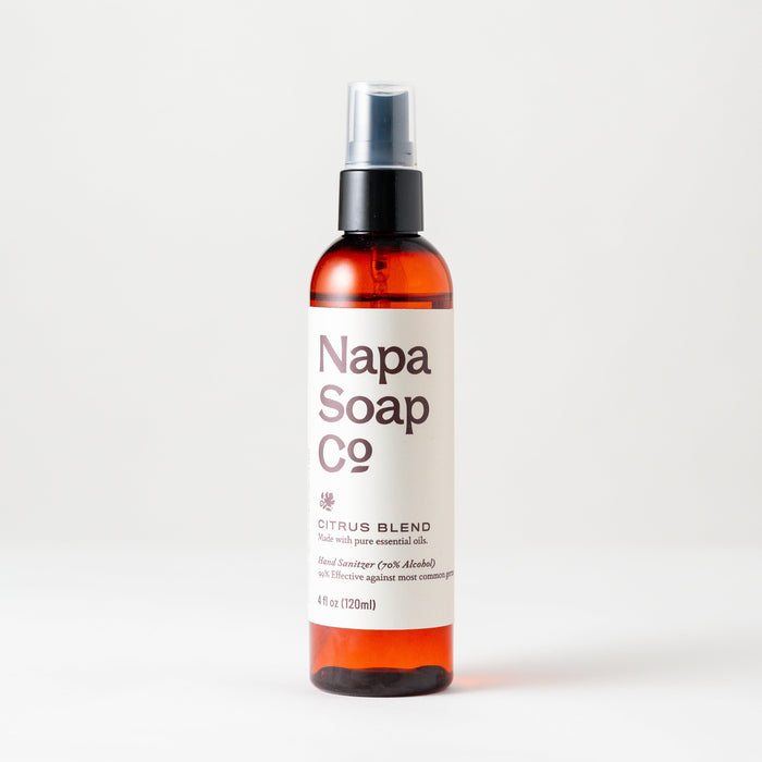 Napa Soap Co. hand sanitizer bottle on a white background