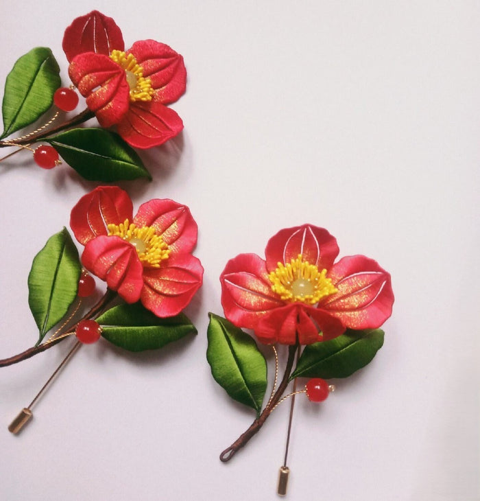 Handmade Thread-Wrapped Corn Poppy Brooch - Artisanal Chanhua Floral Pin