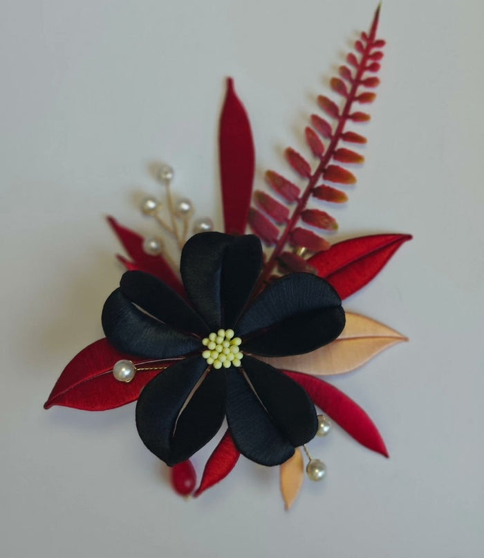 Handmade Thread-Wrapped Wedding Card Brooch - Artisanal Chanhua Traditional Floral Pin