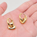 Heart 18K Gold Plated Stainless Steel Huggie Earrings - FGS