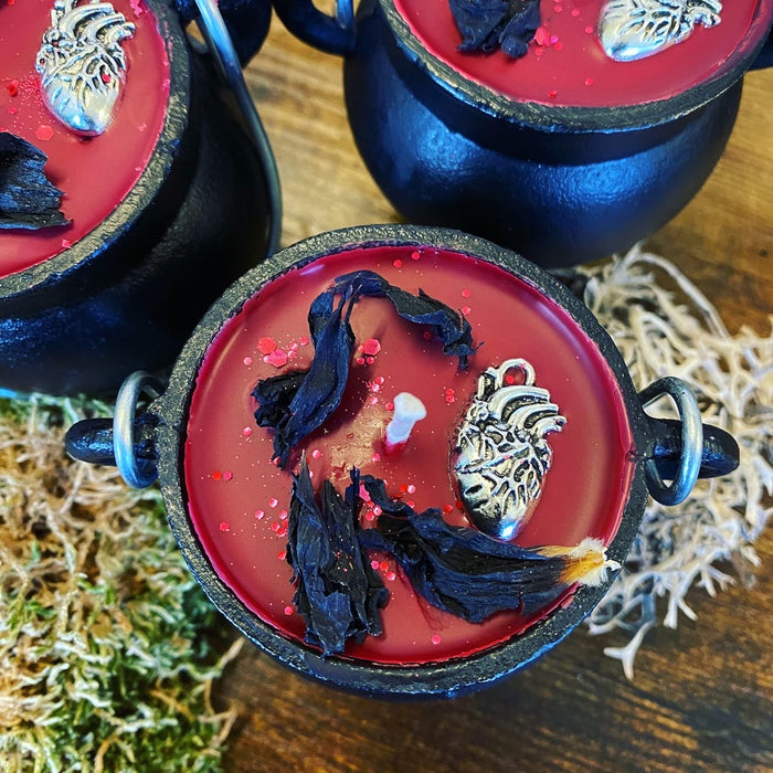 Heart of the Witch  Halloween Cauldron Candle