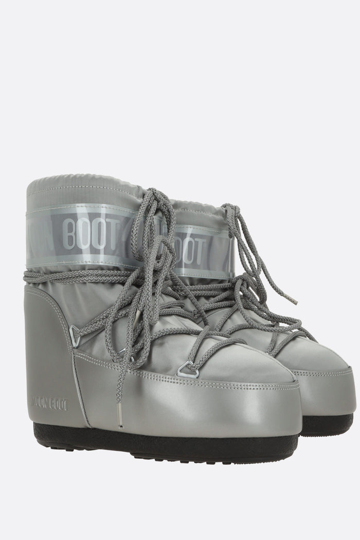 Icon Glance low-top snow boots in satin