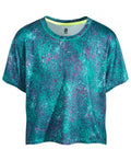ID Ideology Big Girls Girls Get Active Crop Short-Sleeve T-shirt- Aqua Carnival