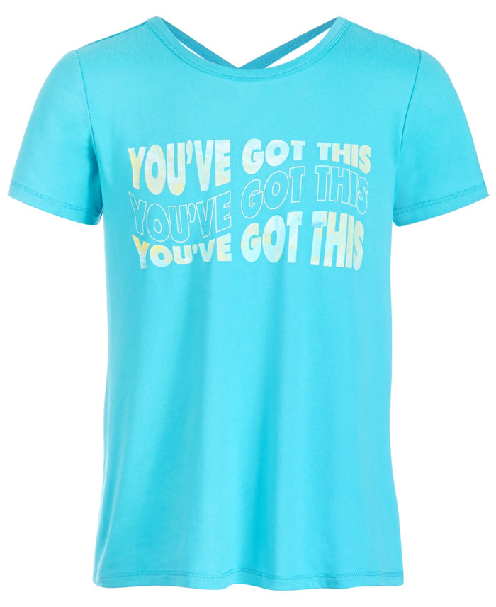 ID Ideology Big Girls You've Got This Criss-Cross Short-Sleeved T-shirt - Sea Shore