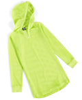 ID Ideology Girls Mesh Long-Sleeve Hooded Cover-up- Acid Lime