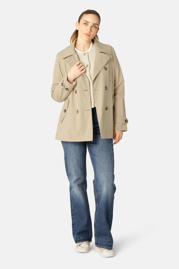 ILSE JACOBSEN TRENCHRAIN02 PEACOAT | White Pepper - Darling & Domain