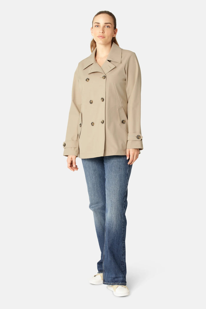 ILSE JACOBSEN TRENCHRAIN02 PEACOAT | White Pepper - Darling & Domain