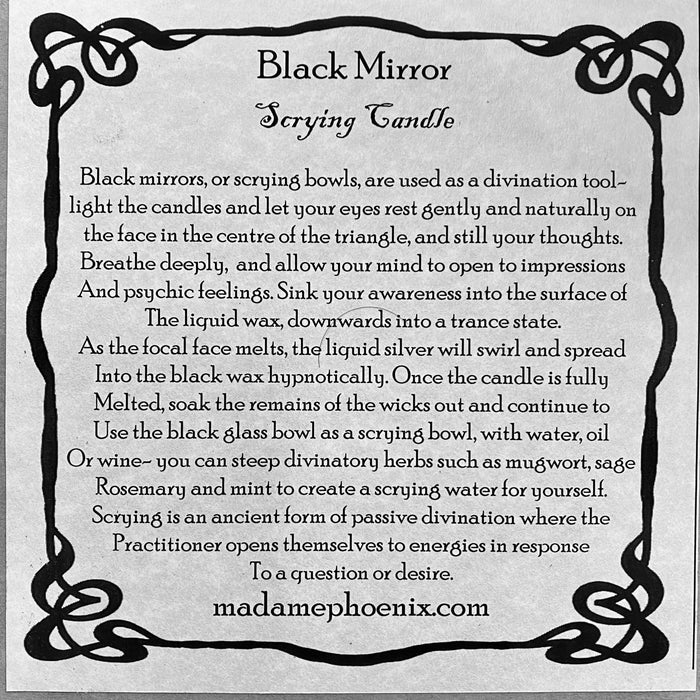 Black Mirror | scrying mirror | scrying bowl | ritual spell candle