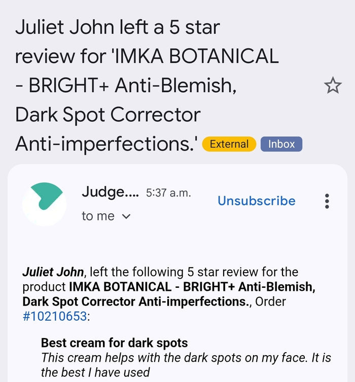 IMKA BOTANICAL - BRIGHT+ Anti-Blemish, Dark Spot Corrector Anti-imperfections.