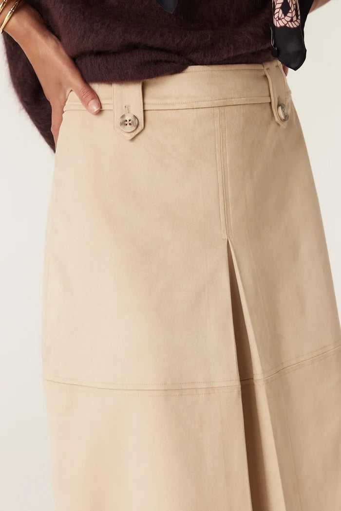 INES FAUX SUEDE SKIRT | Natural - Darling & Domain