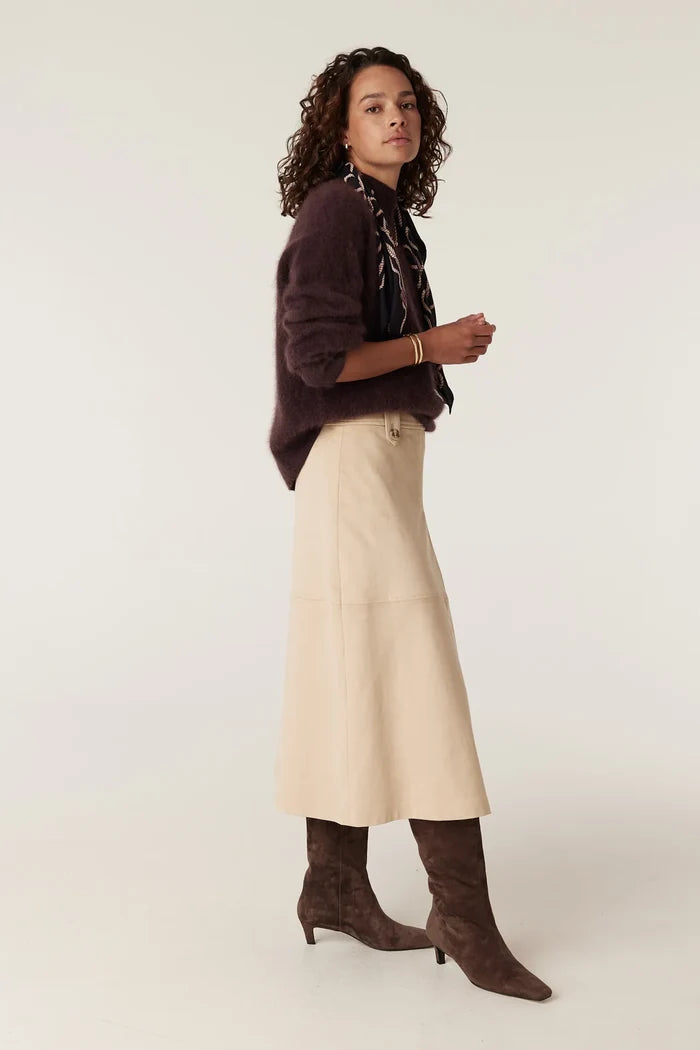 INES FAUX SUEDE SKIRT | Natural - Darling & Domain