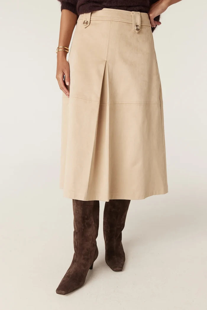 INES FAUX SUEDE SKIRT | Natural - Darling & Domain
