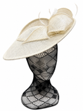 Ivory Silver Wide Brim Disc Fascinator