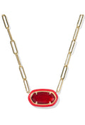 Kendra Scott Elisa Enamel Frame Paperclip Necklace: Red
