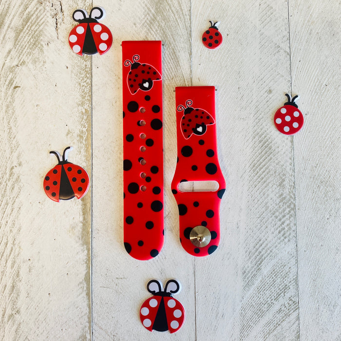 Ladybug Print Silicone Band For Samsung Watch