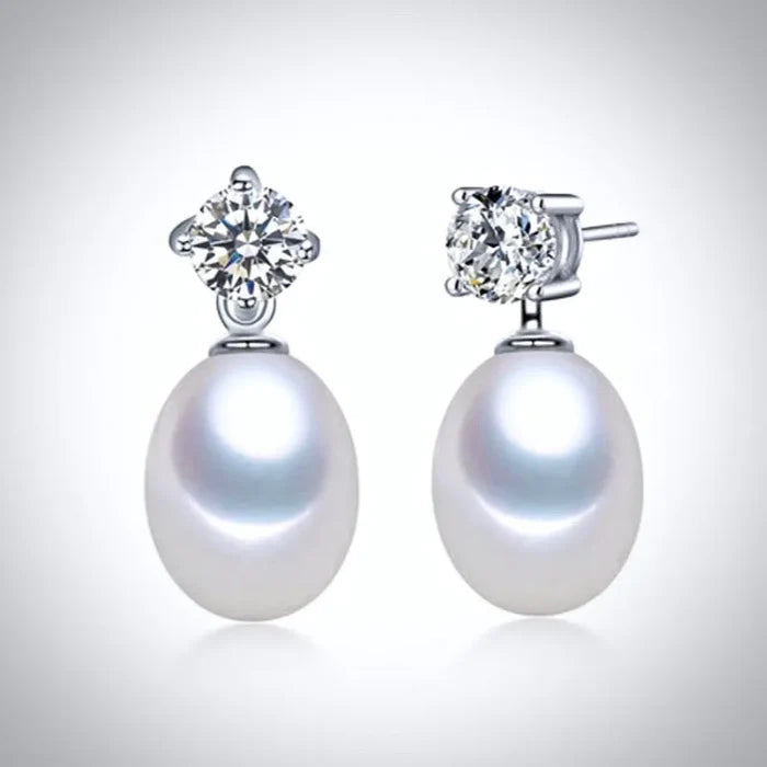 Pearl Wedding Jewelry Sets - Freshwater Pearl and Sterling Silver Bridal Necklace and Earrings Set