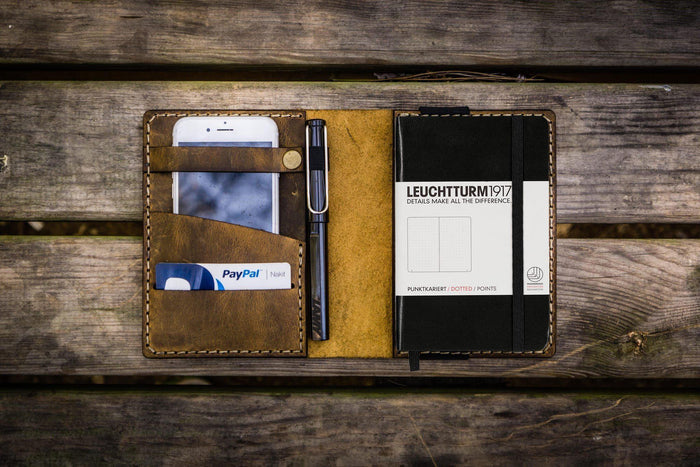 Leather Leuchtturm1917 A6 Notebook Cover - Crazy Horse Brown