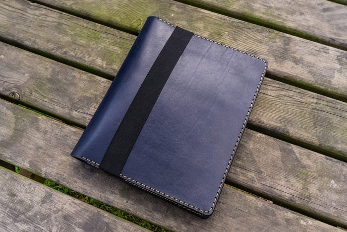 Leather Leuchtturm1917 B5 Notebook & iPad Air/Pro Cover - Navy Blue