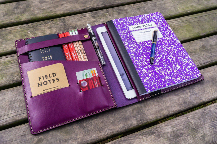 Leather Leuchtturm1917 B5 Notebook & iPad Air/Pro Cover - Purple