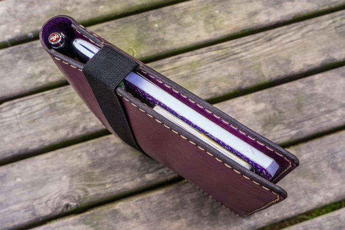Leather Leuchtturm1917 B5 Notebook & iPad Air/Pro Cover - Purple