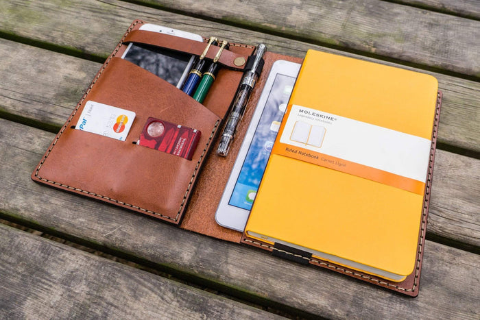 Leather Rhodia A5 Notebook & iPad Mini Cover - Brown