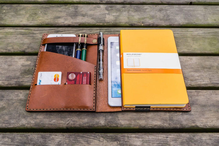Leather Rhodia A5 Notebook & iPad Mini Cover - Brown