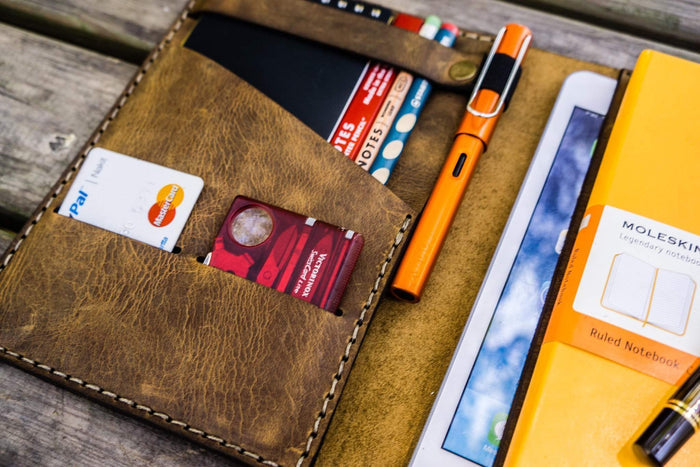 Leather Rhodia A5 Notebook & iPad Mini Cover - Crazy Horse Brown