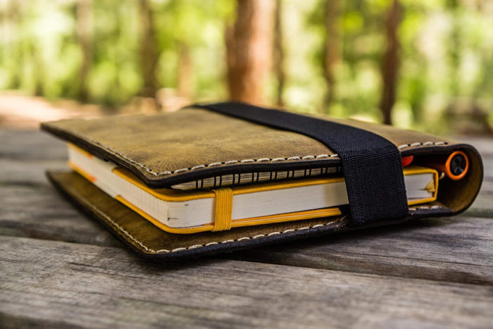 Leather Rhodia A5 Notebook & iPad Mini Cover - Crazy Horse Brown