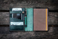 Leather Rhodia A6 Notebook Cover - Crazy Horse Forest Green