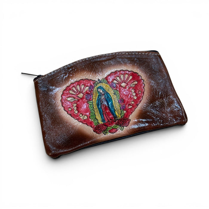 Leather Virgin Coin Purse w/ Heart