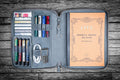 Leather Zippered Leuchtturm1917 B5 & Extra Large Moleskine Folio - Crazy Horse Smoky