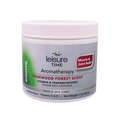 Jar of Leisure Time Aromatherapy product with rosewood forest scent on a white background