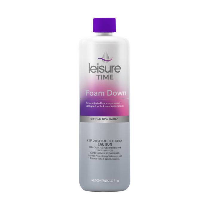Bottle of Leisure Time Foam Down on a white background