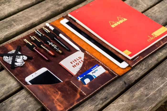 Leuchtturm1917 A4 - A4+ Leather Cover Portfolio - Crazy Horse Orange