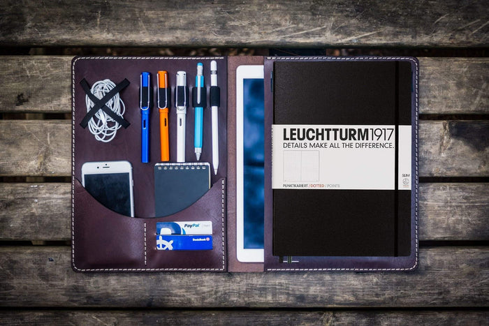 Leuchtturm1917 A4 - A4+ Leather Cover Portfolio - Dark Brown
